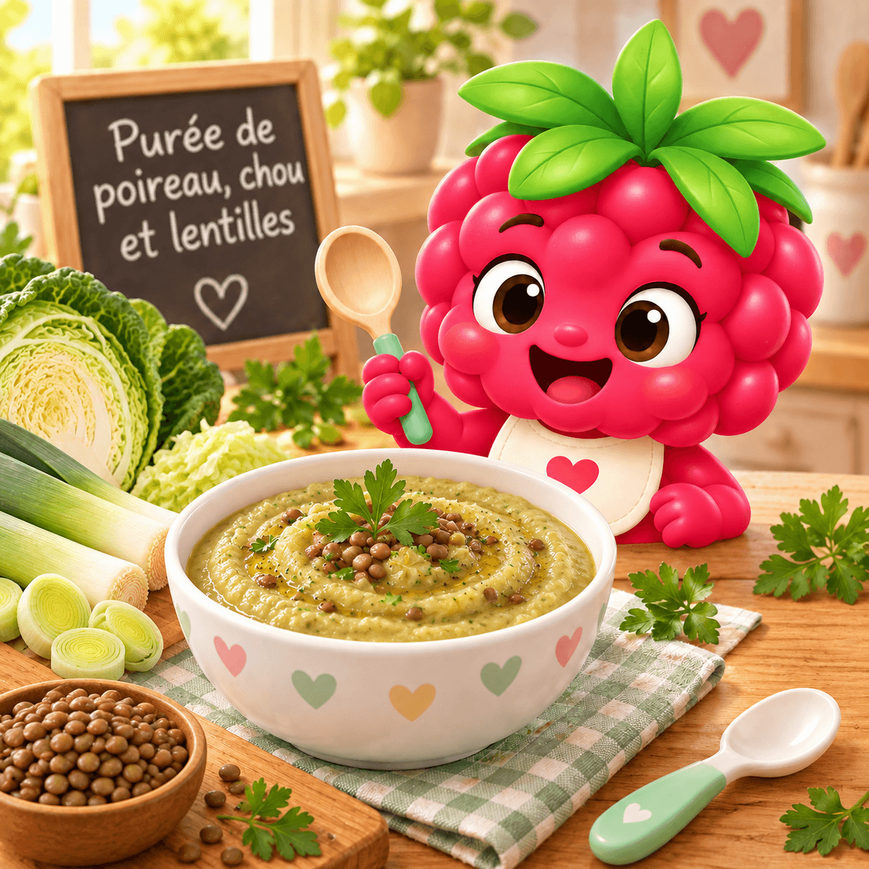 De Poireau Chou Et Lentilles (puree-free)
