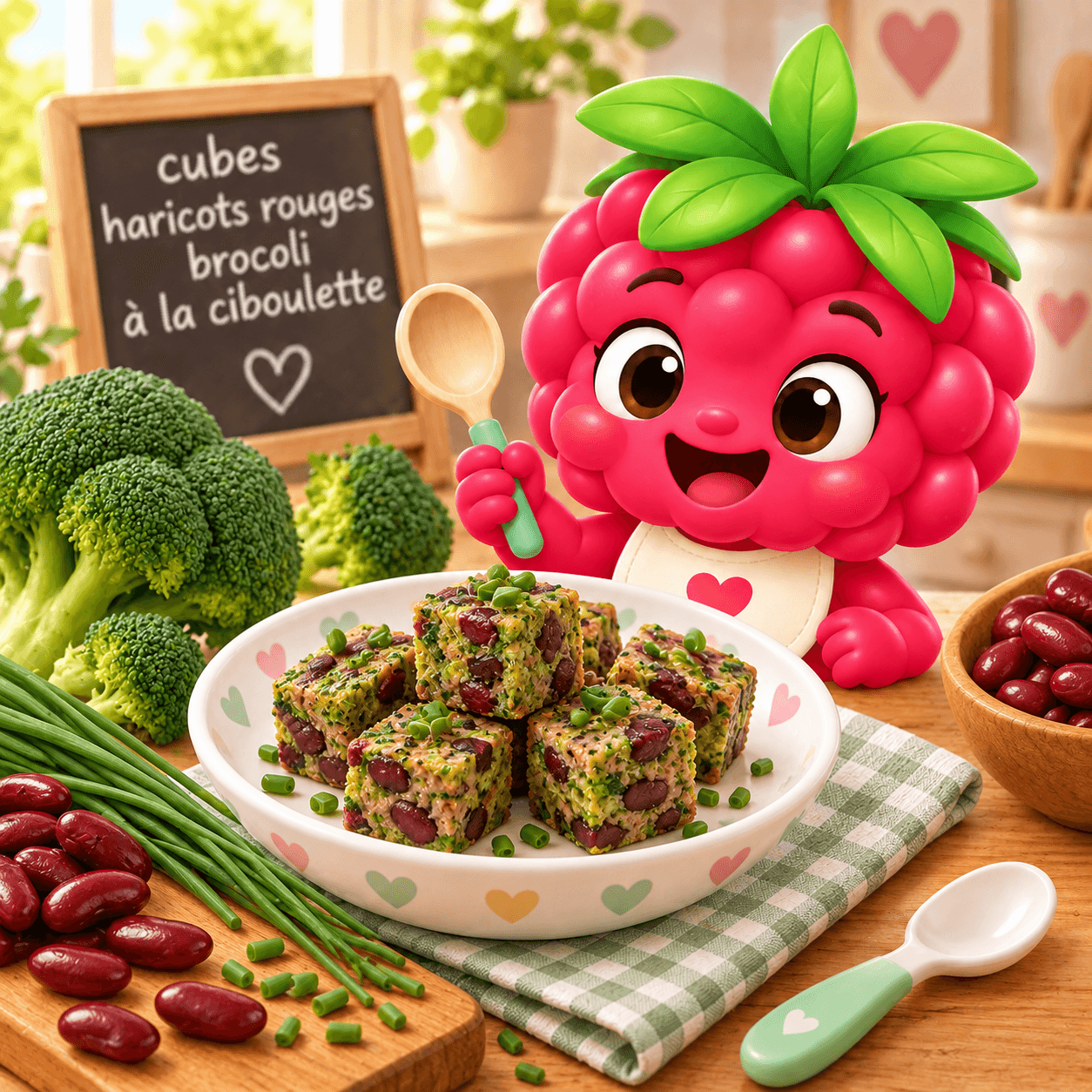 Cubes Haricots Rouges Brocoli La Ciboulette (crustaces-free)