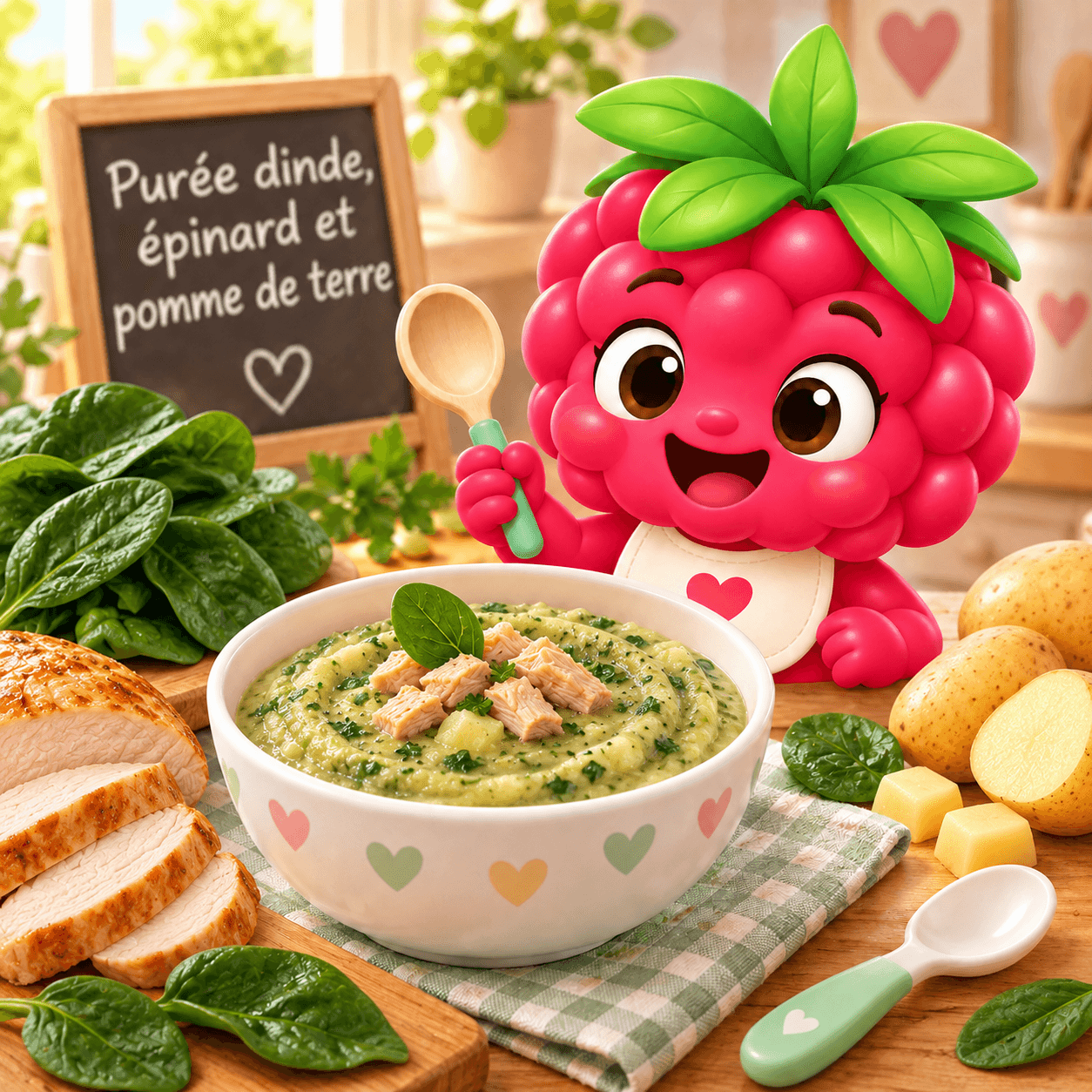 Dinde Epinard Et Pomme De Terre (puree-free)