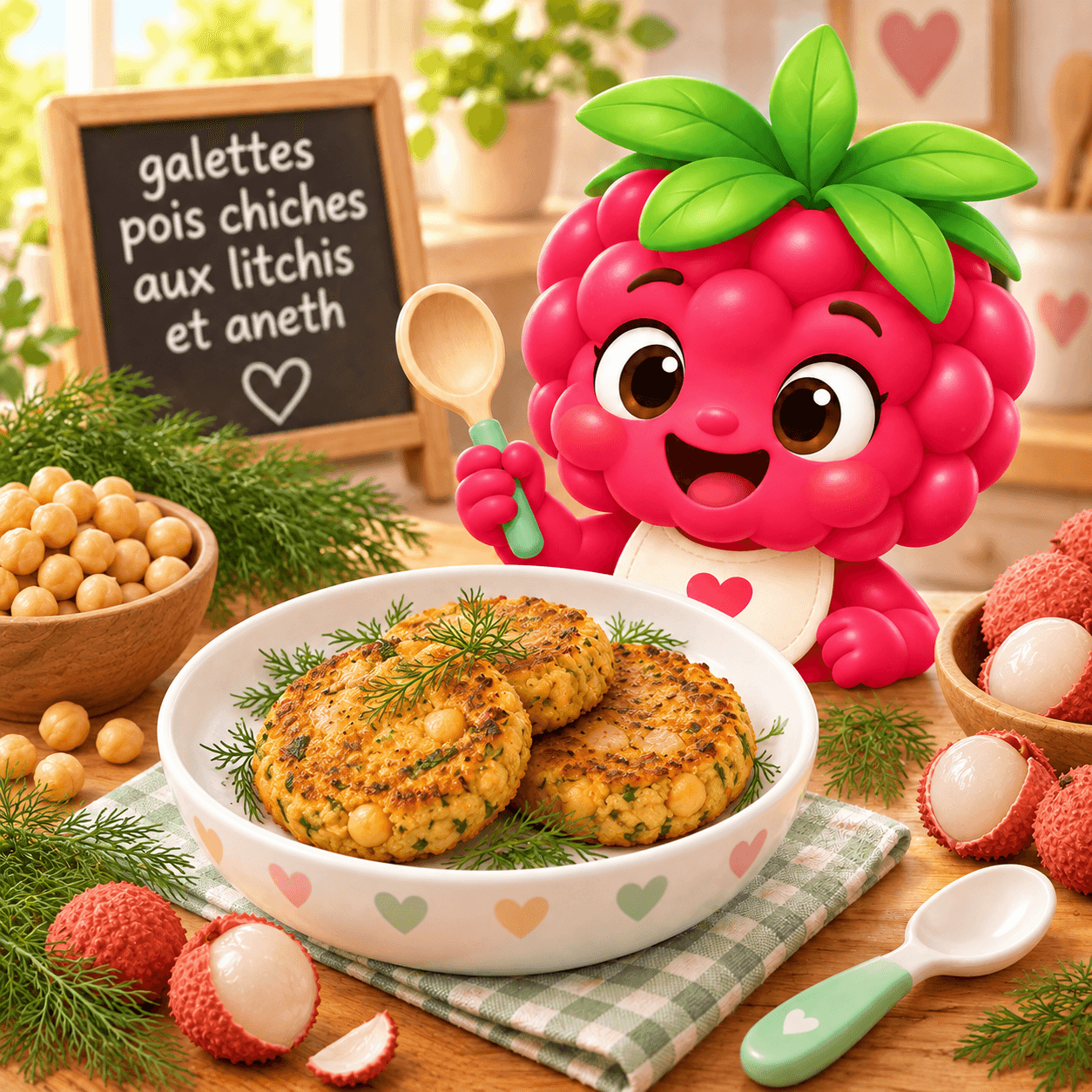 Galettes Pois Chiches Aux Litchis Et Aneth (lait-free)